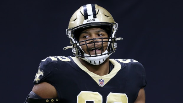 New Orleans Saints defensive end Marcus Davenport (92)